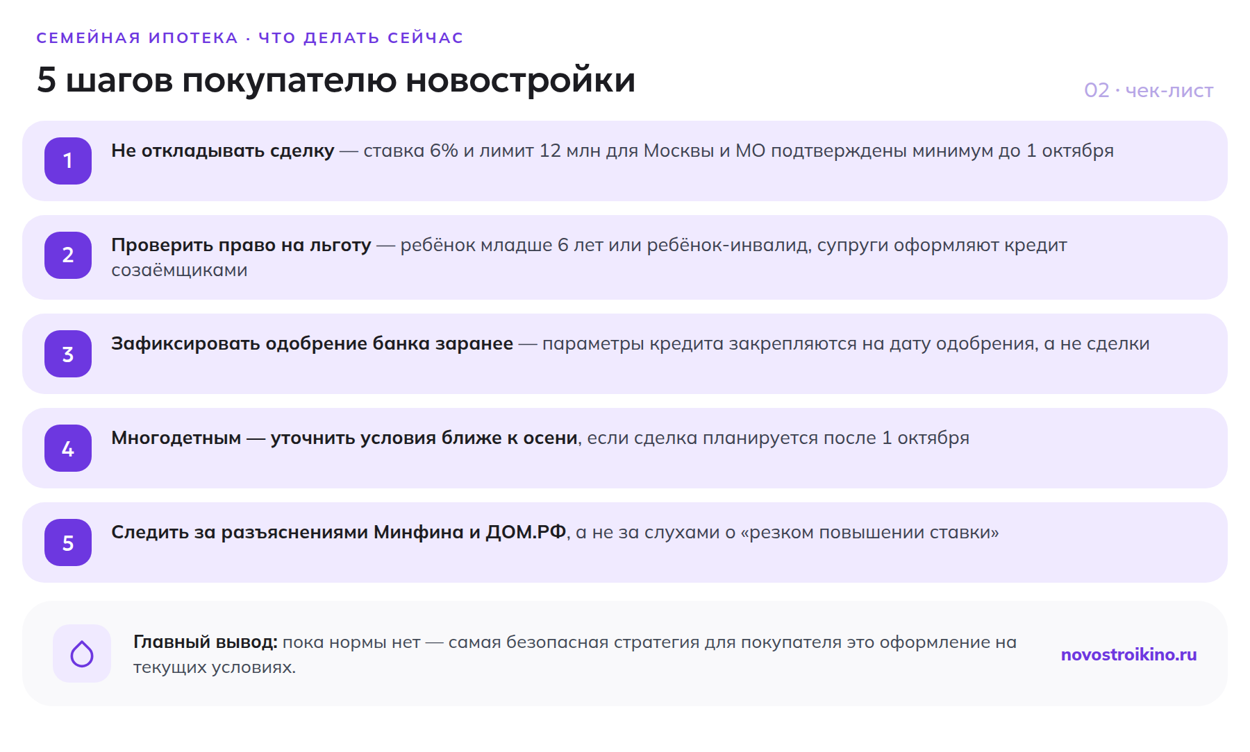 5 шагов покупателю новостройки по семейной ипотеке до 1 октября 2026 года