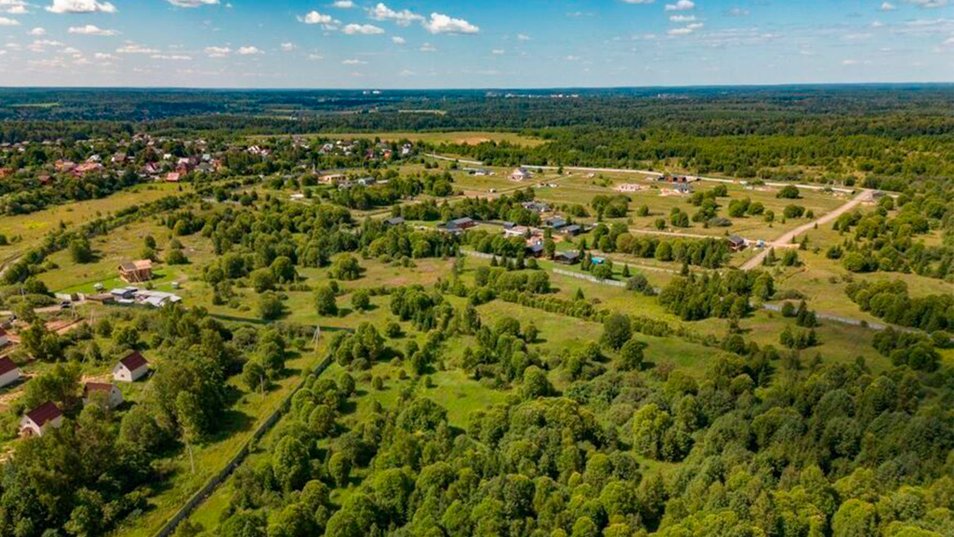 Коттеджный посёлок вид сверху