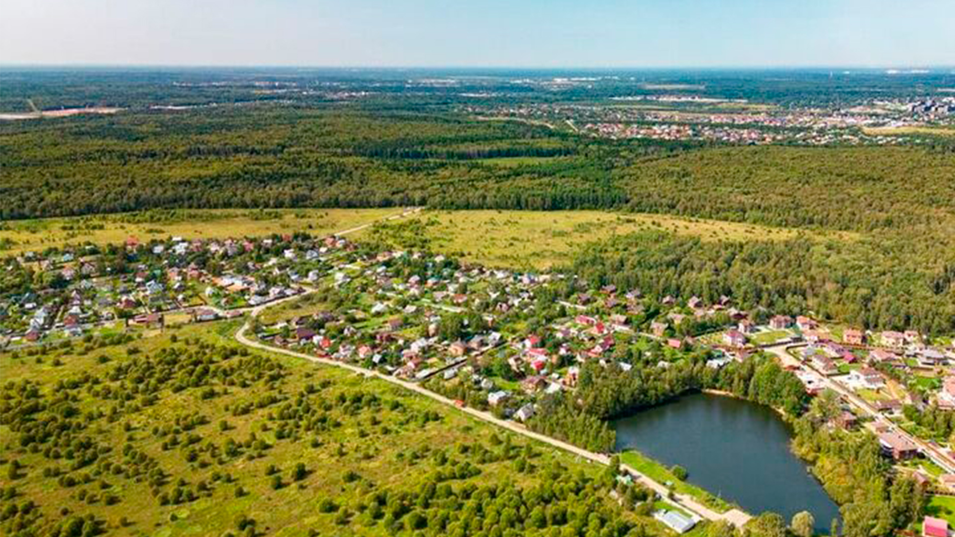 Коттеджный посёлок вид сверху