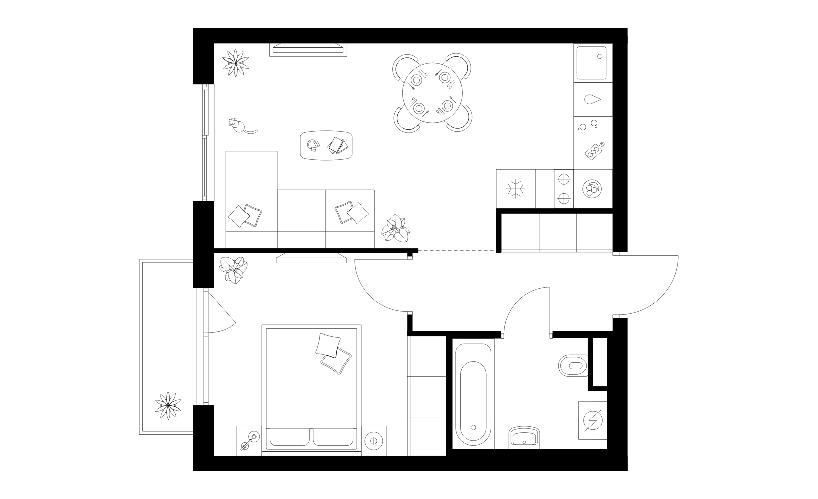 Планировка: 1-комнатная, 37.9 м²