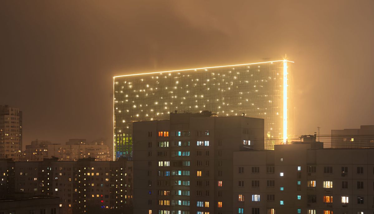 Жители Отрадного пожаловались на яркую подсветку ЖК «Малевич»