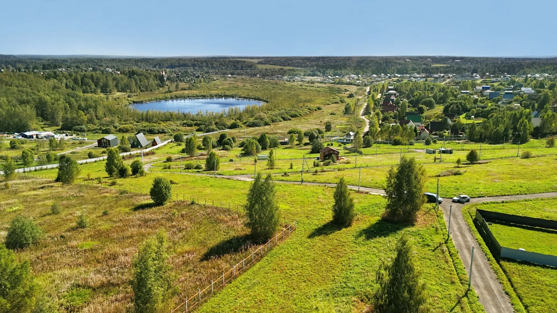 Вид сверху на поселок