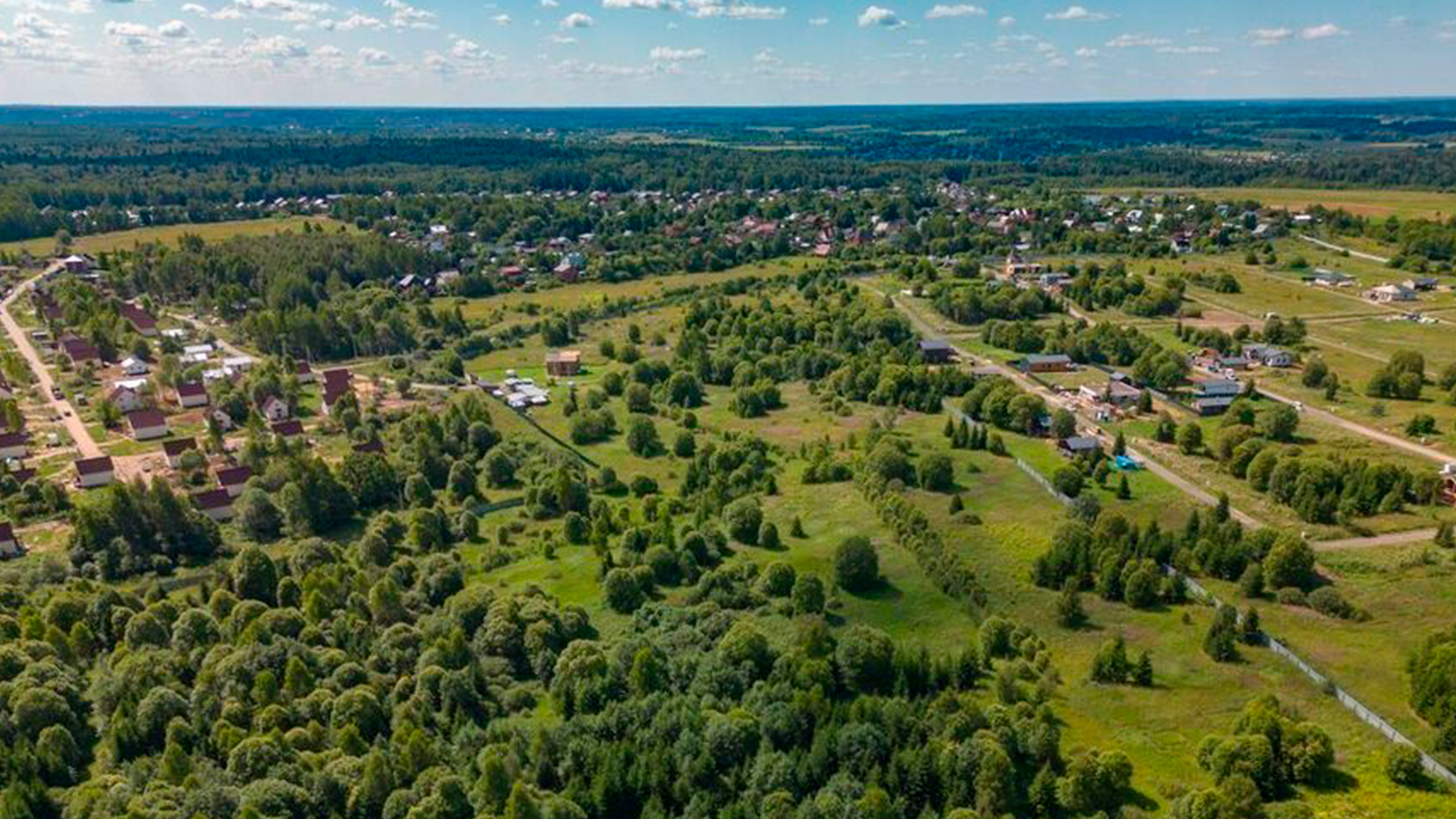 Коттеджный посёлок вид сверху