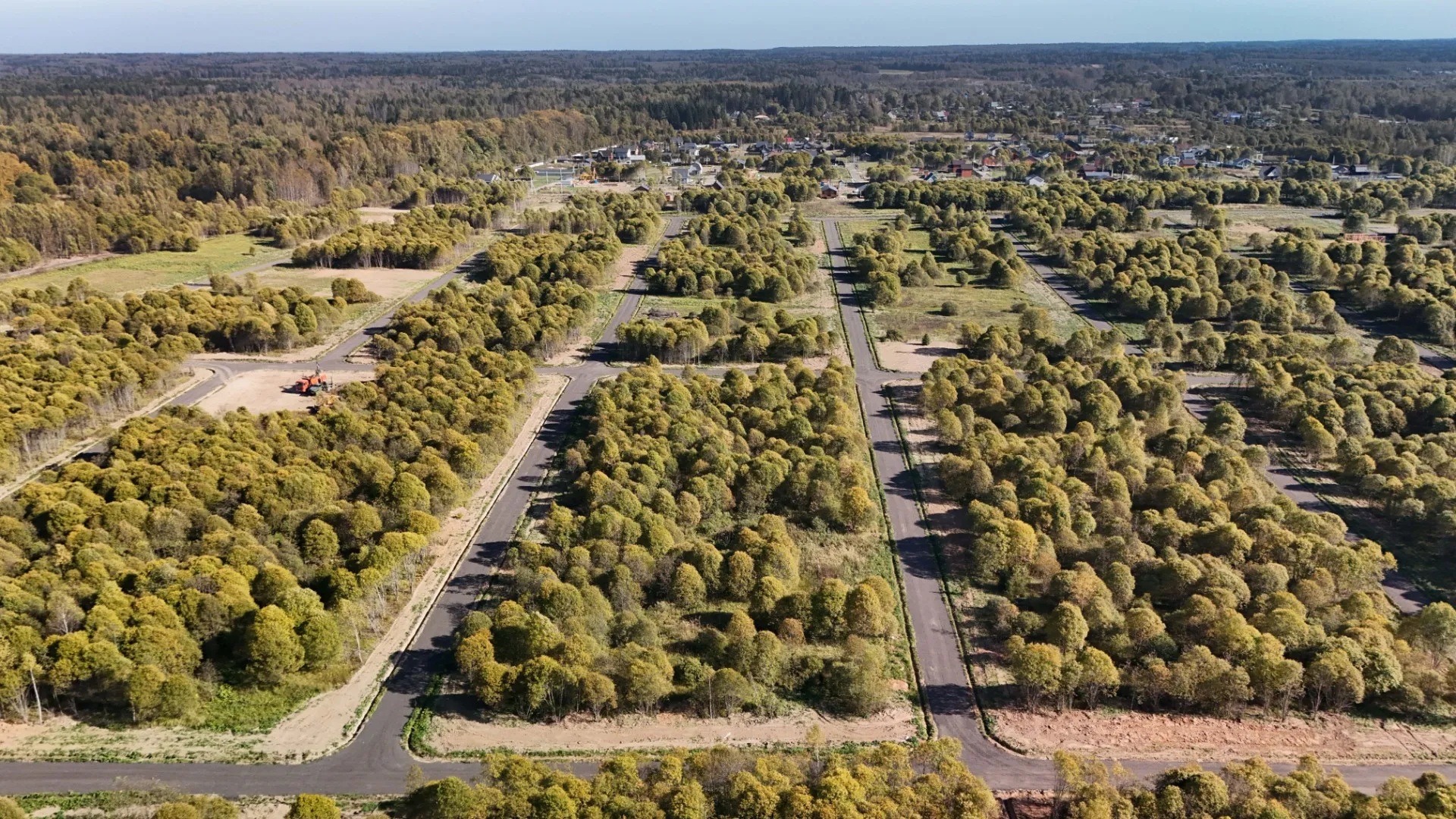 Вид сверху на поселок