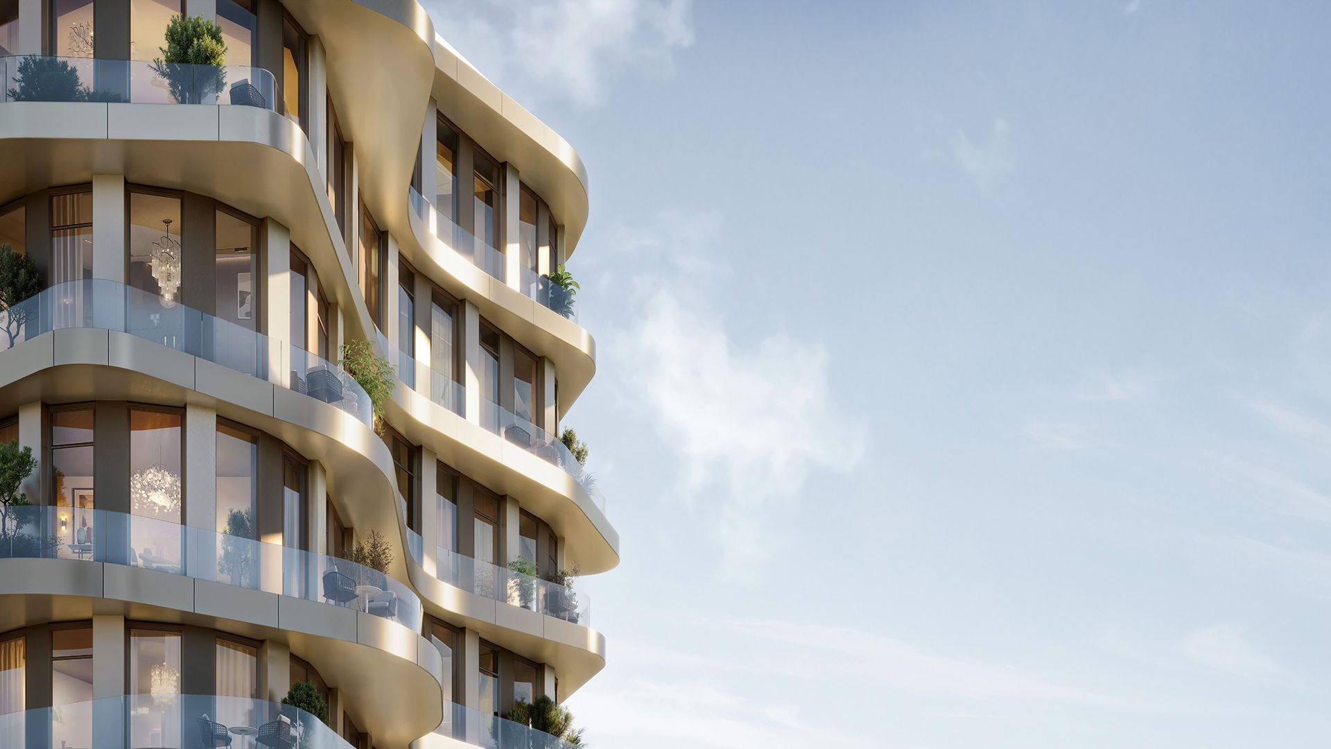 Фасад с балконами