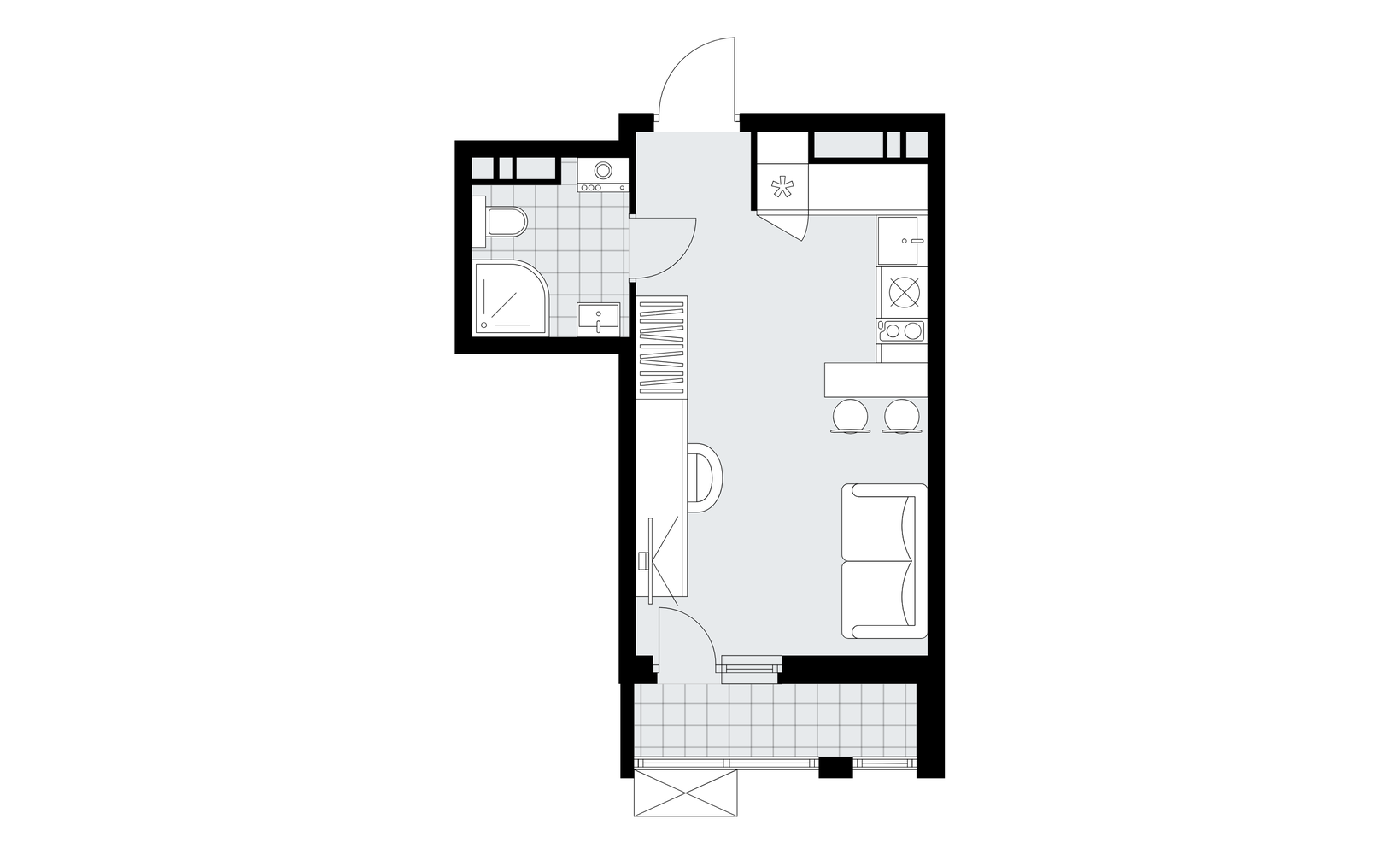 Планировка: Студия, 25 м²