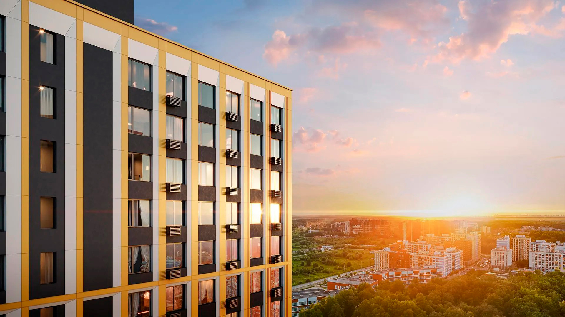 ЖК в Москве на закате