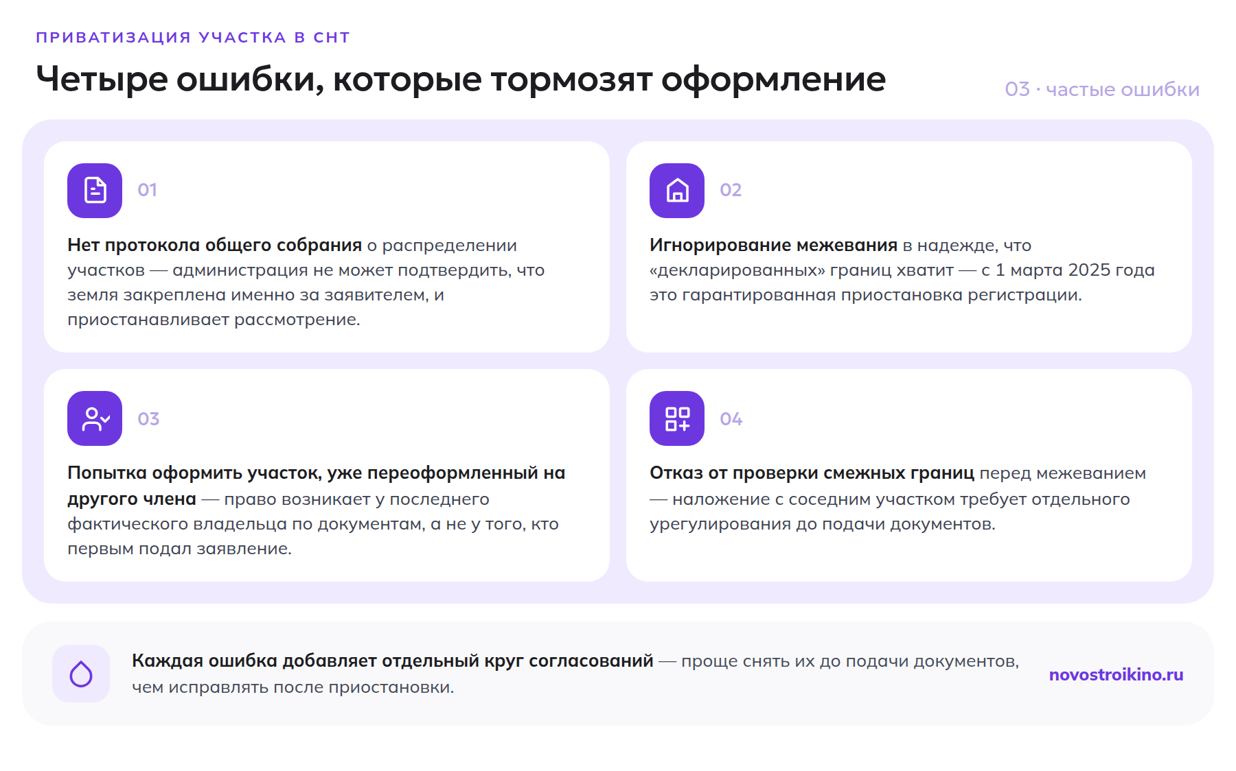 Четыре частые ошибки при приватизации участка в СНТ