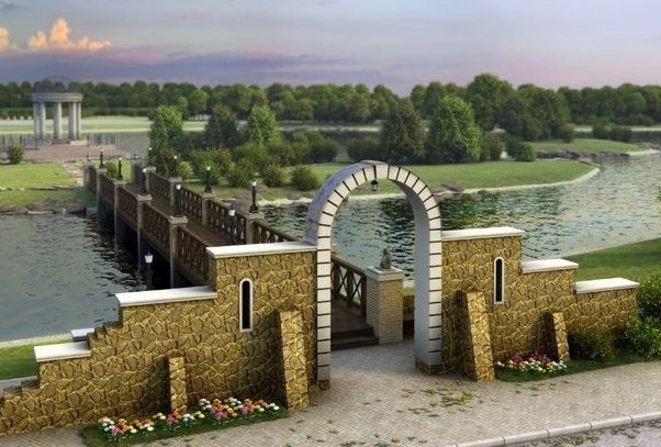Каменные ворота у воды