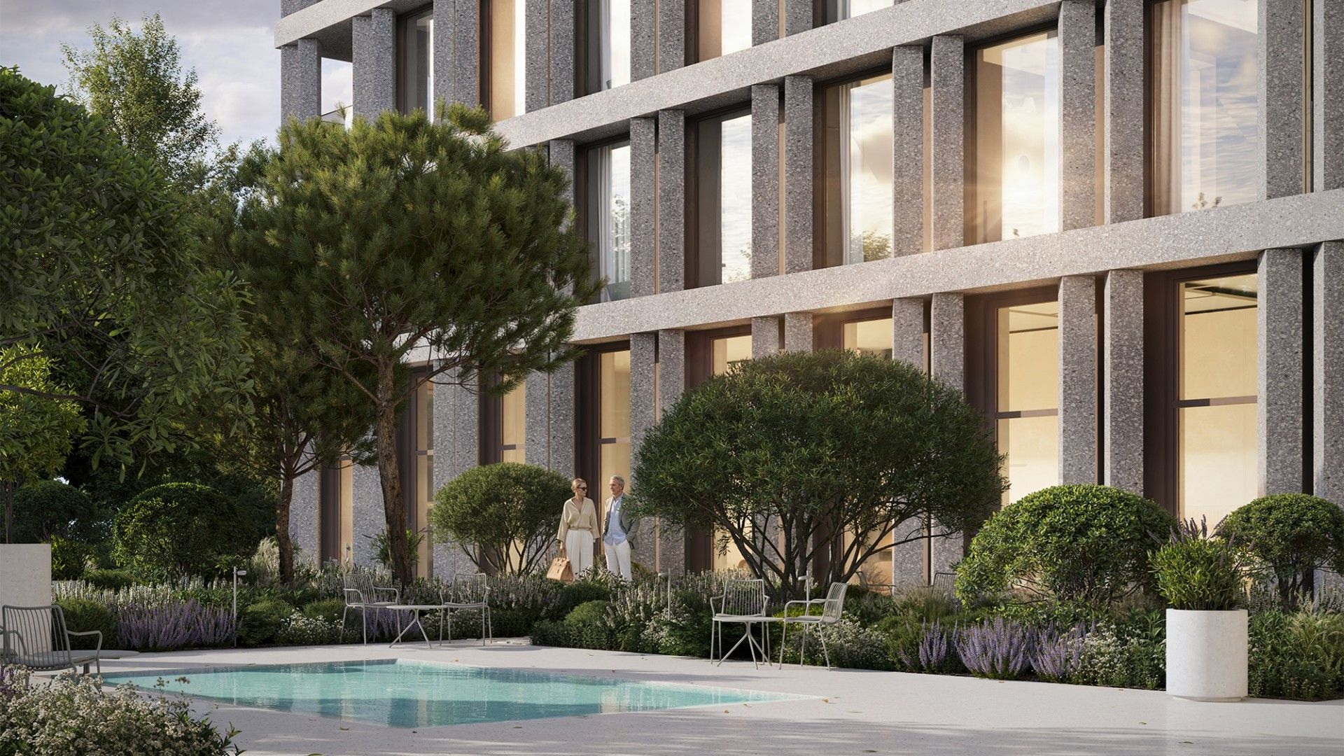 Современный двор сад