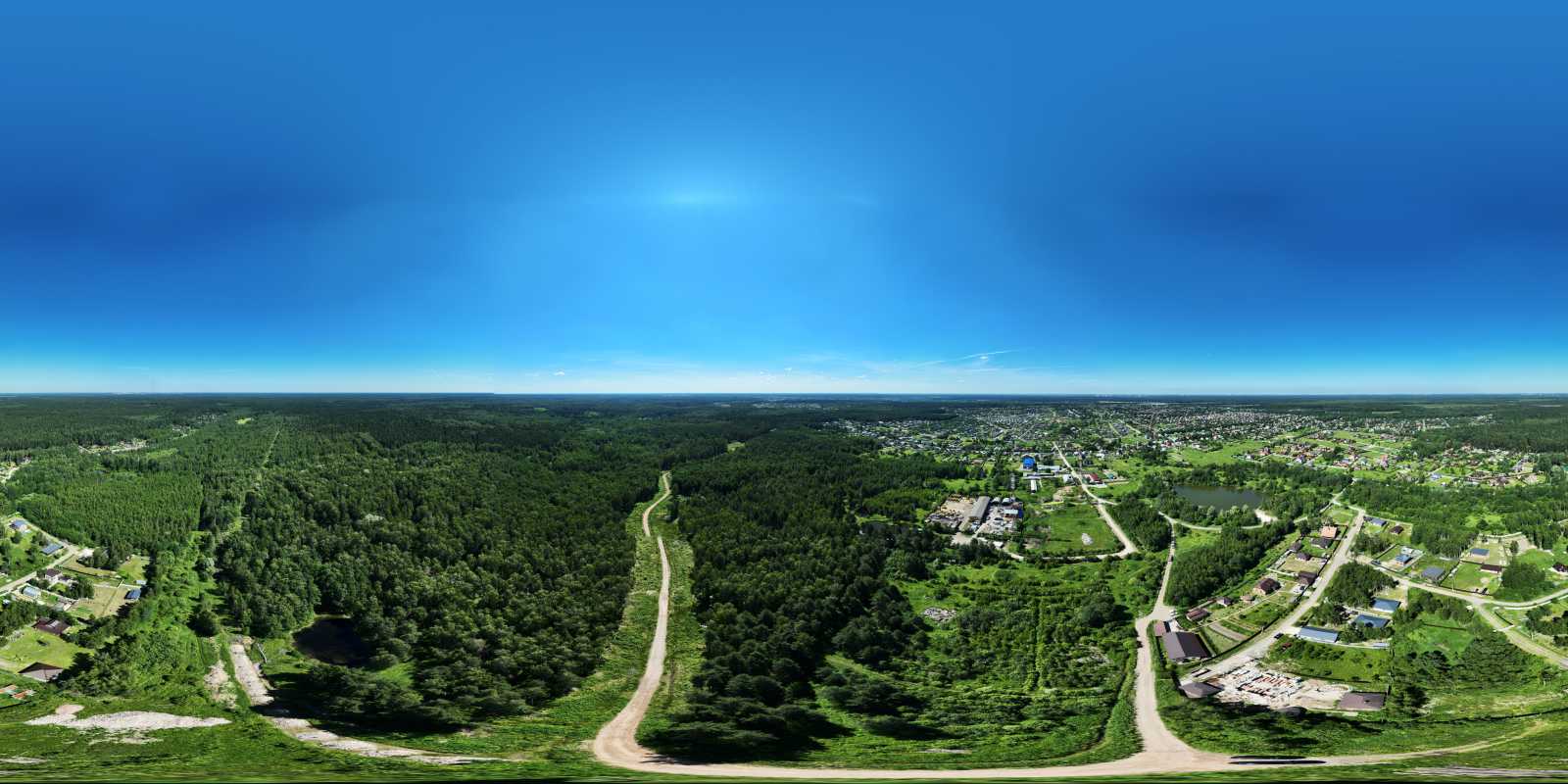 Лес у поселка, вид сверху