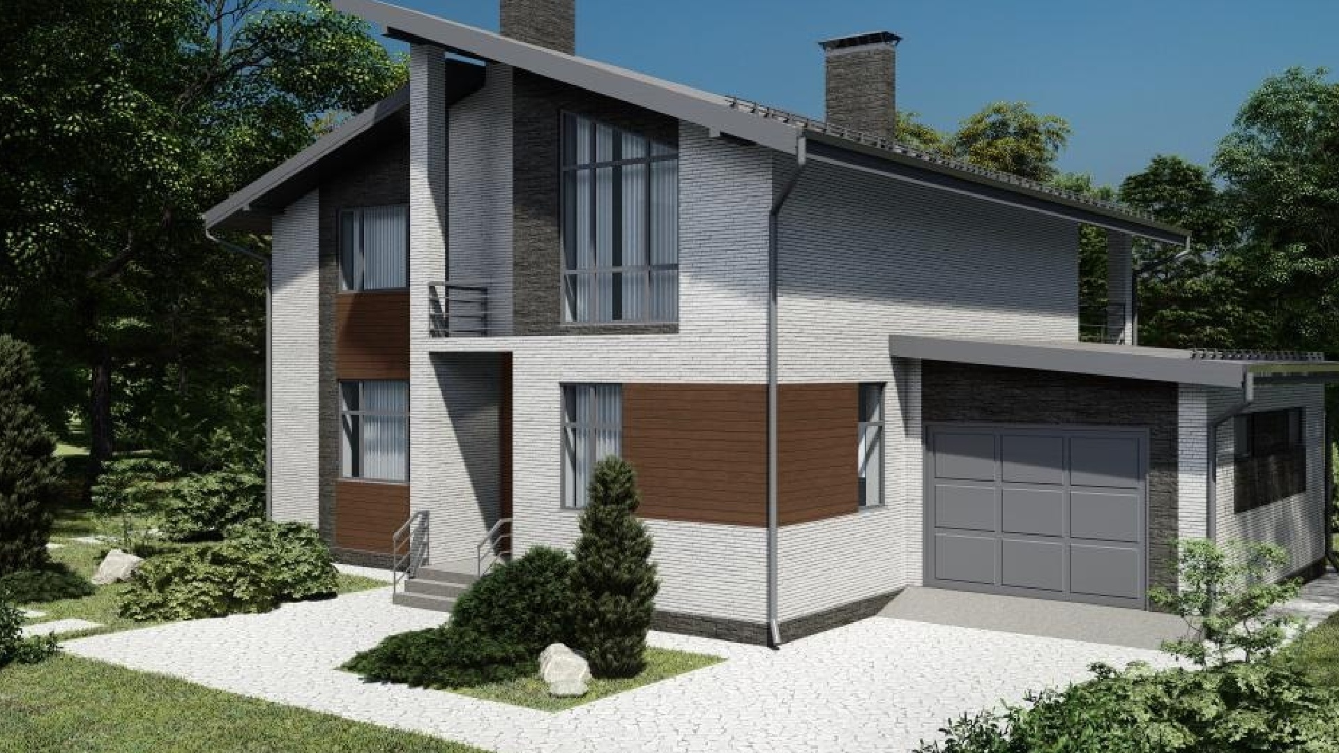 Вариант дома с гаражом