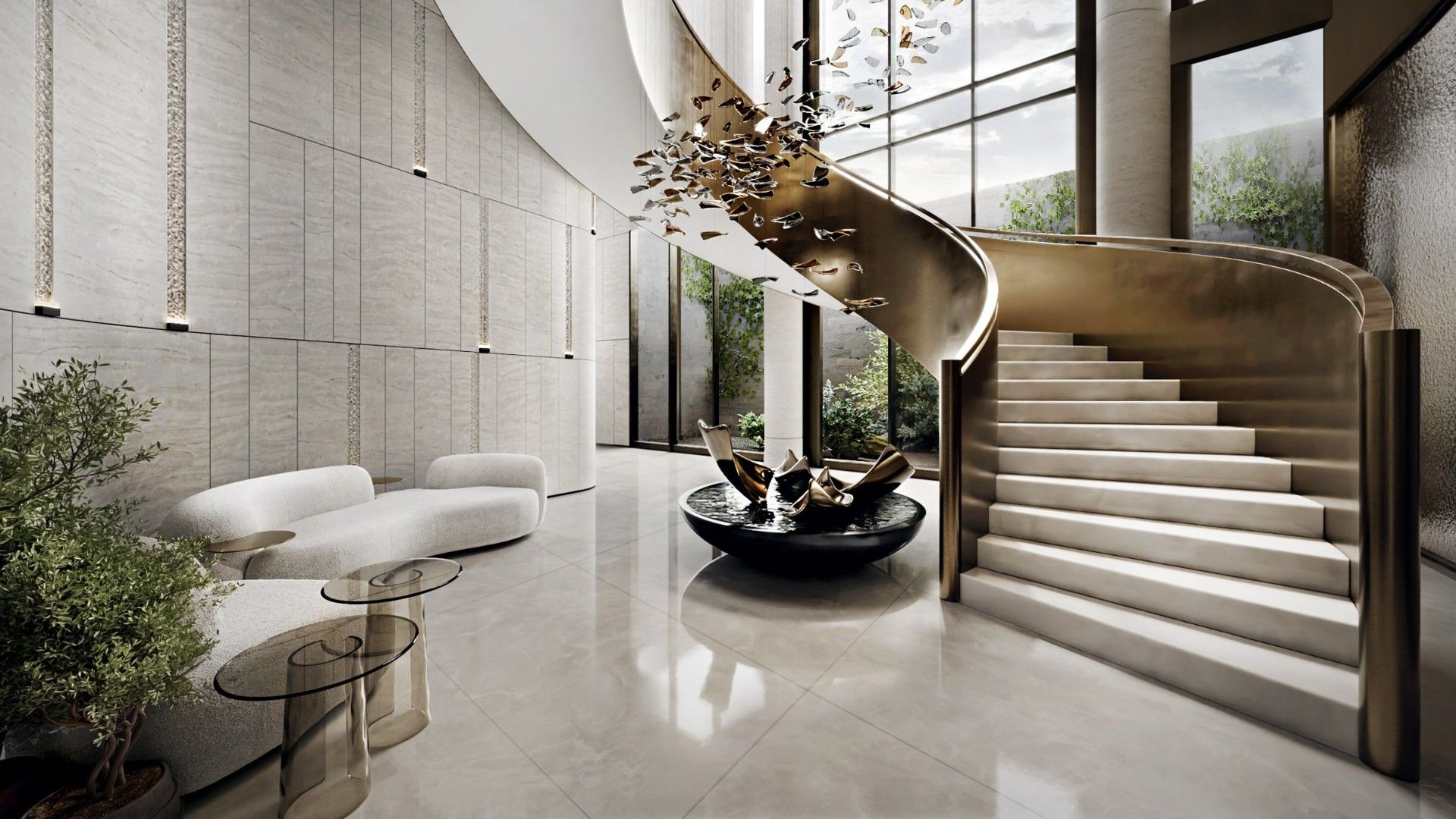 Интерьер с лестницей