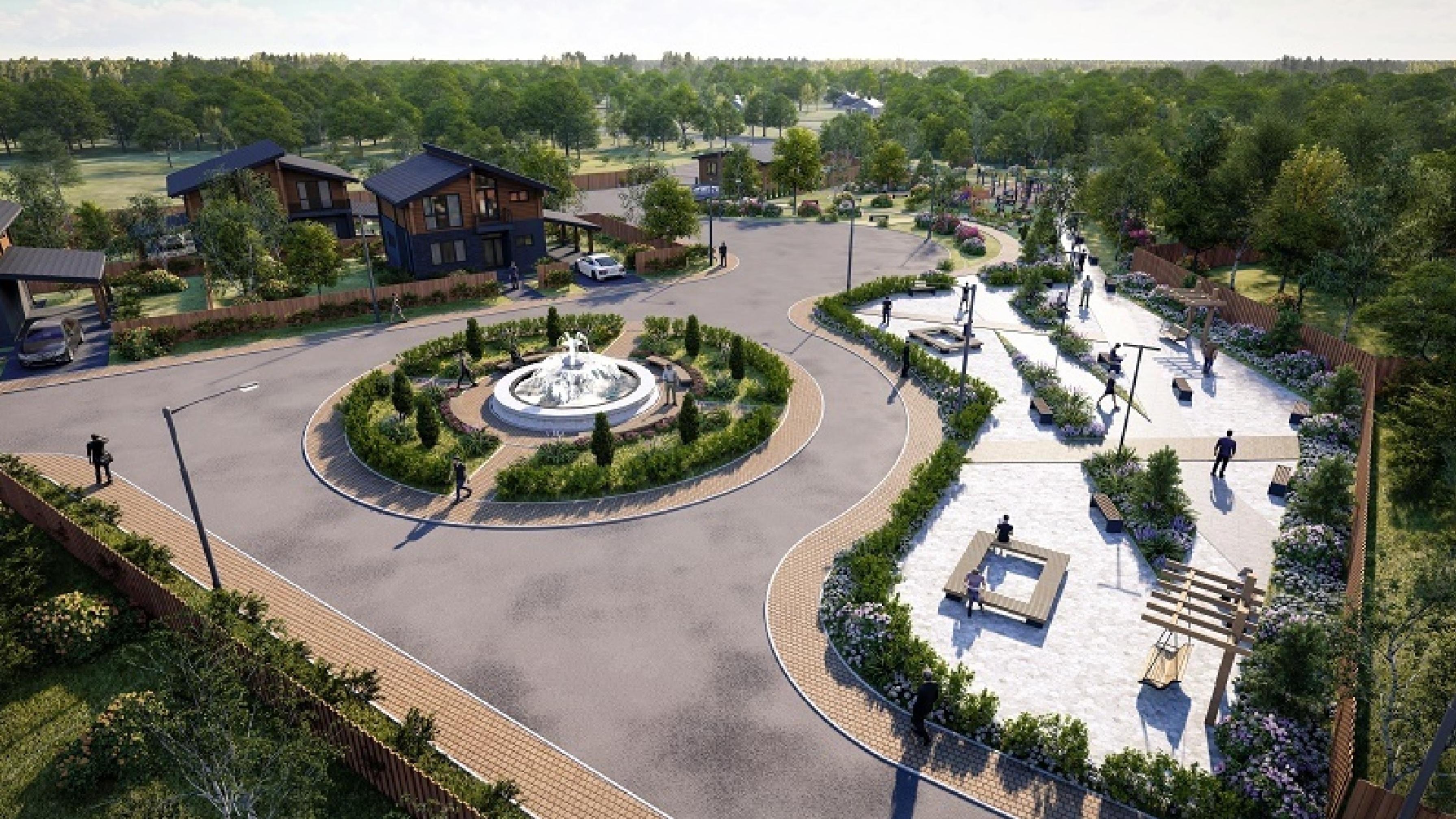 Фонтан и зона отдыха