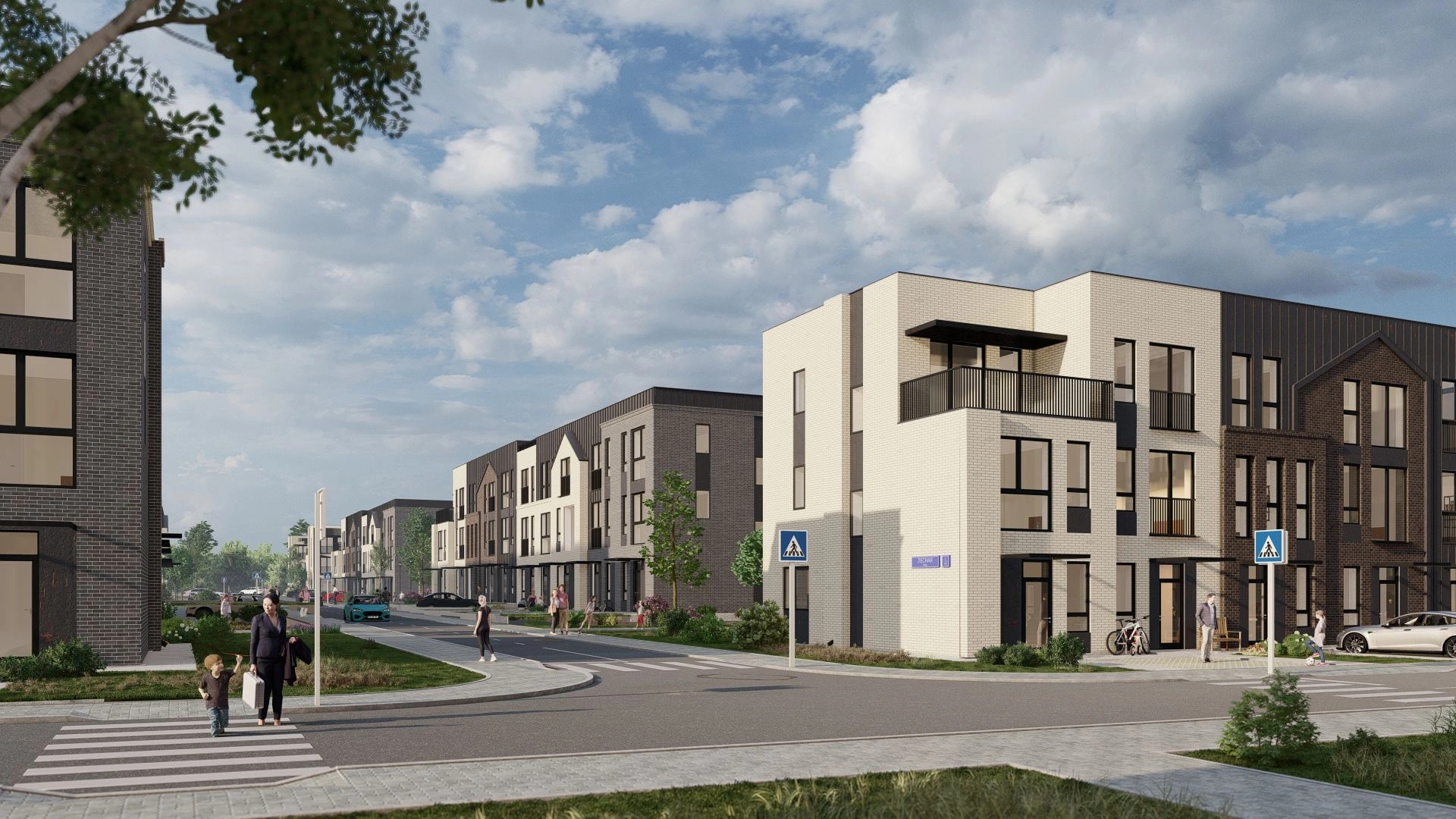 Дома-таунхаусы в коттеджном поселке