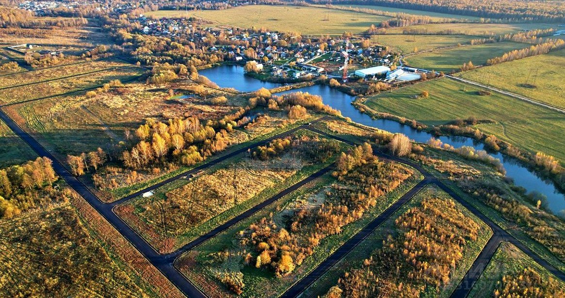 Река и поля с высоты