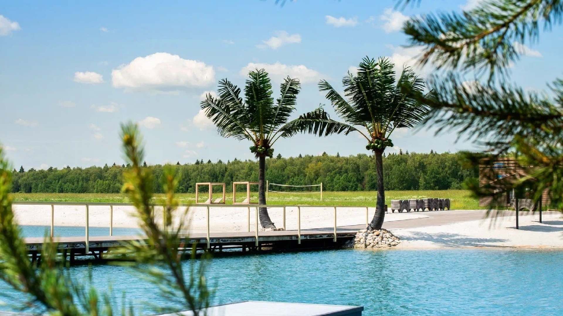 Зона отдыха в поселке бизнес-класса