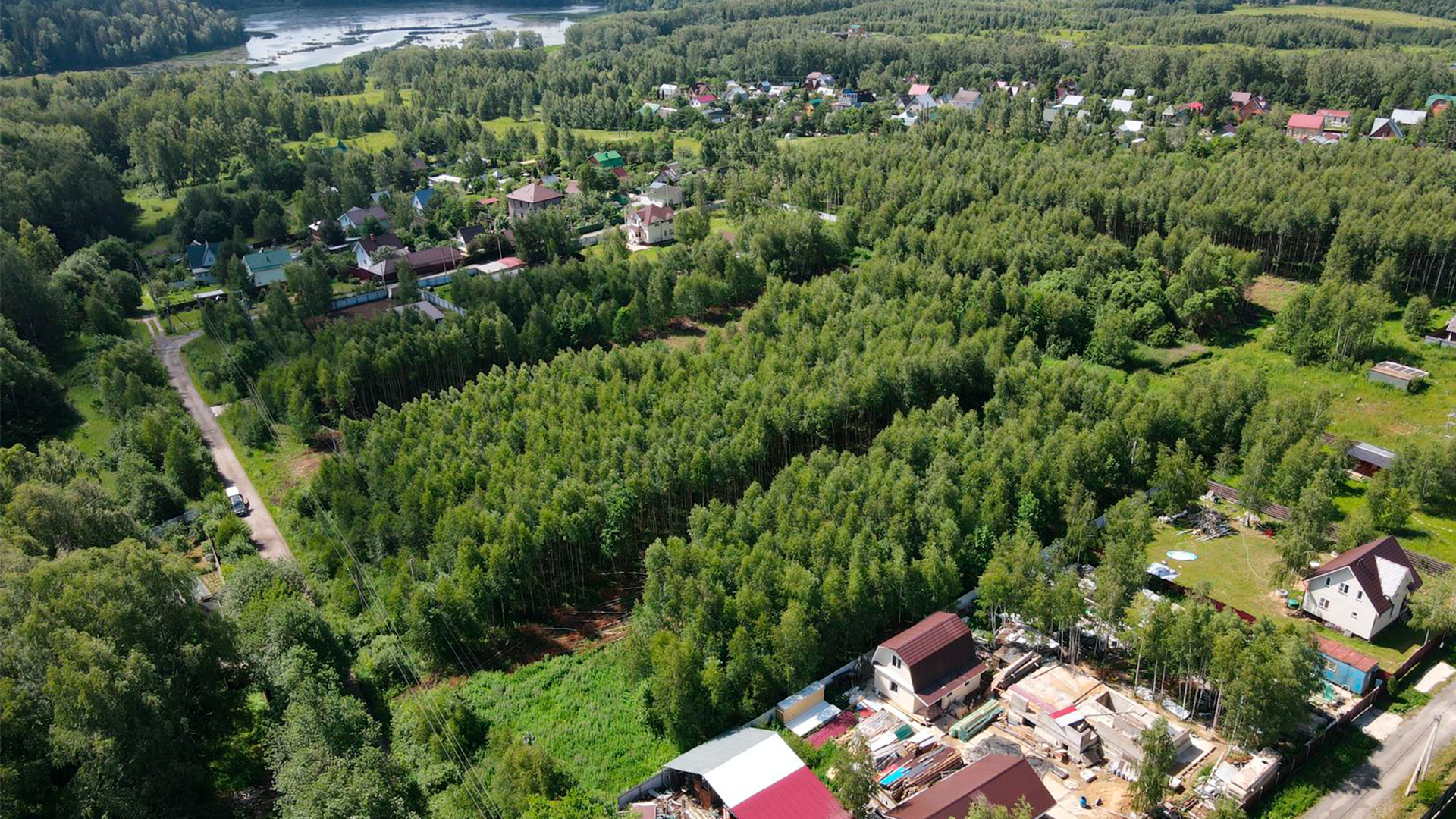 Коттеджный посёлок вид сверху