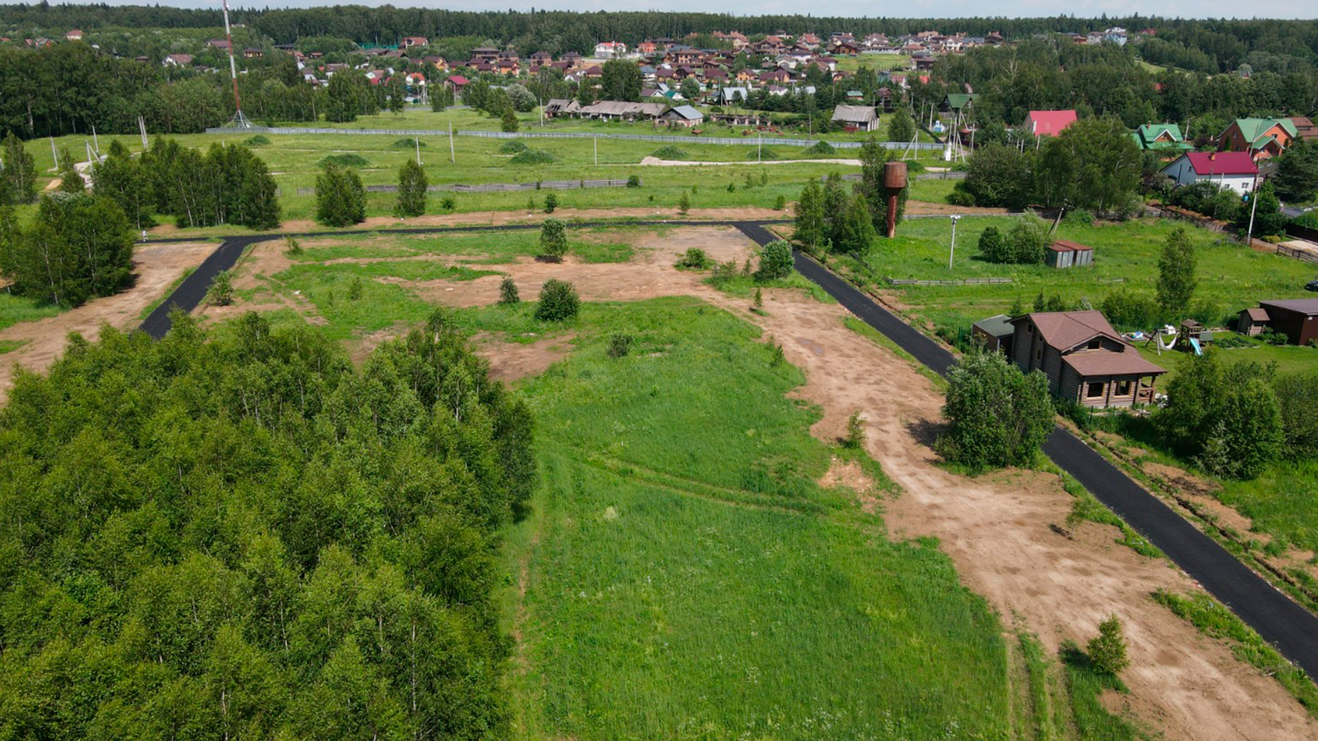 Коттеджный поселок вид сверху