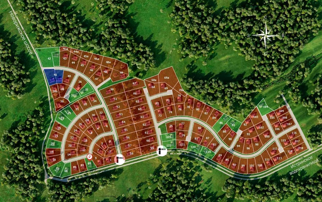 схема планировки участков поселка
