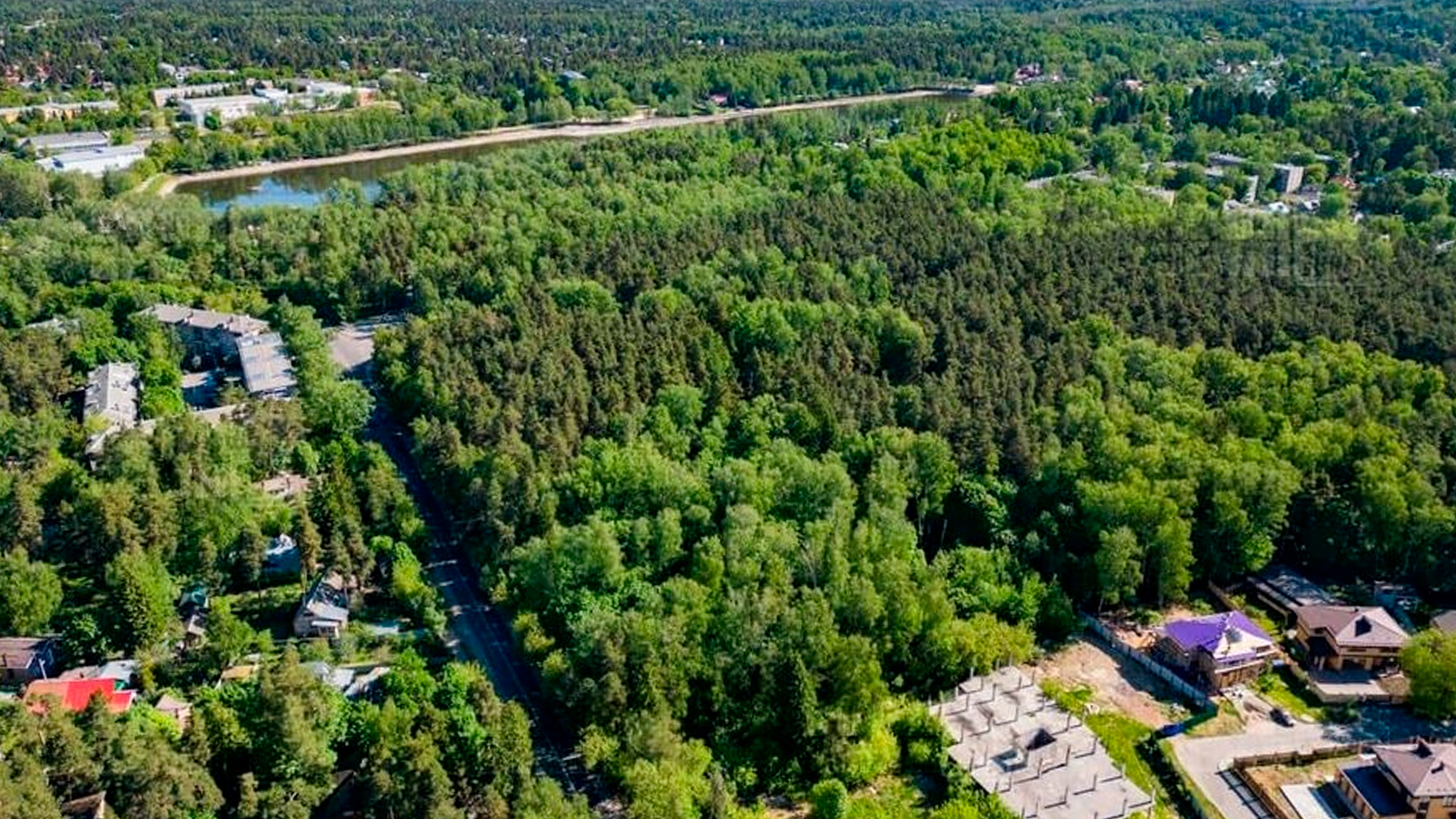 Коттеджный посёлок вид сверху