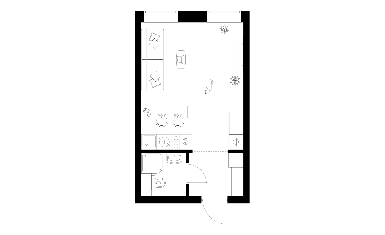 Планировка: Студия, 25.1 м², №137672