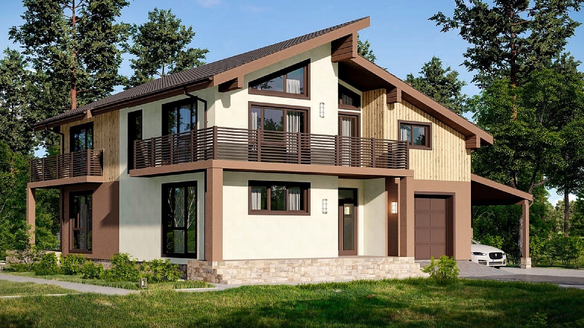 Вариант дома с гаражом