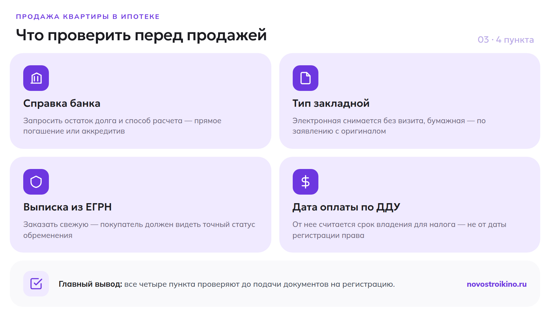 Чек-лист перед продажей ипотечной квартиры: справка банка об остатке долга, тип закладной, выписка из ЕГРН, дата оплаты по ДДУ для расчета налога