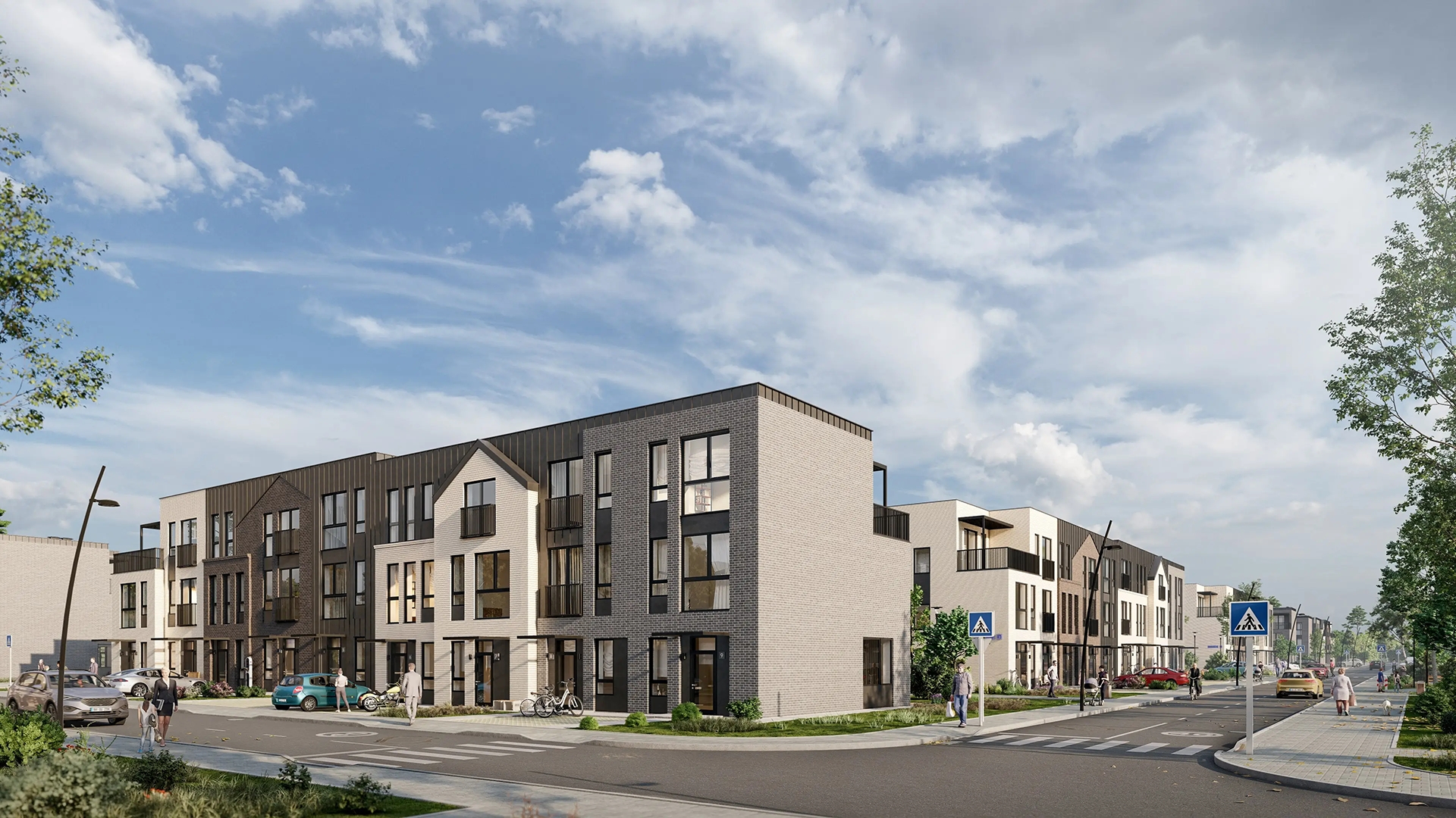 Дома-таунхаусы в коттеджном поселке комфорт-класса