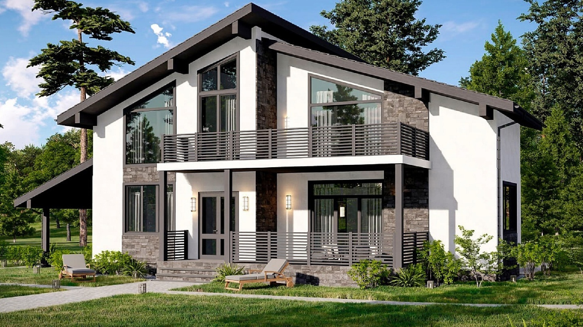 Вариант дома с балконом