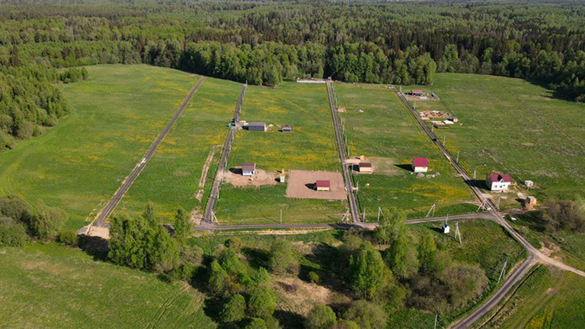 Коттеджный посёлок вид сверху