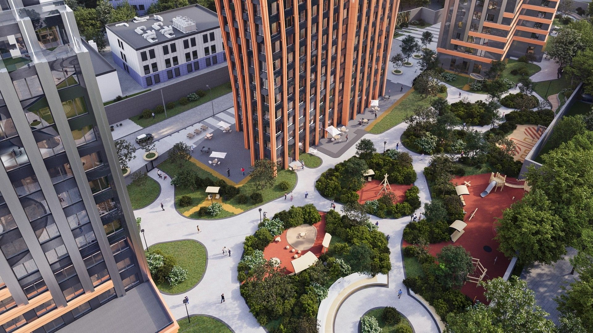 Вид сверху на двор