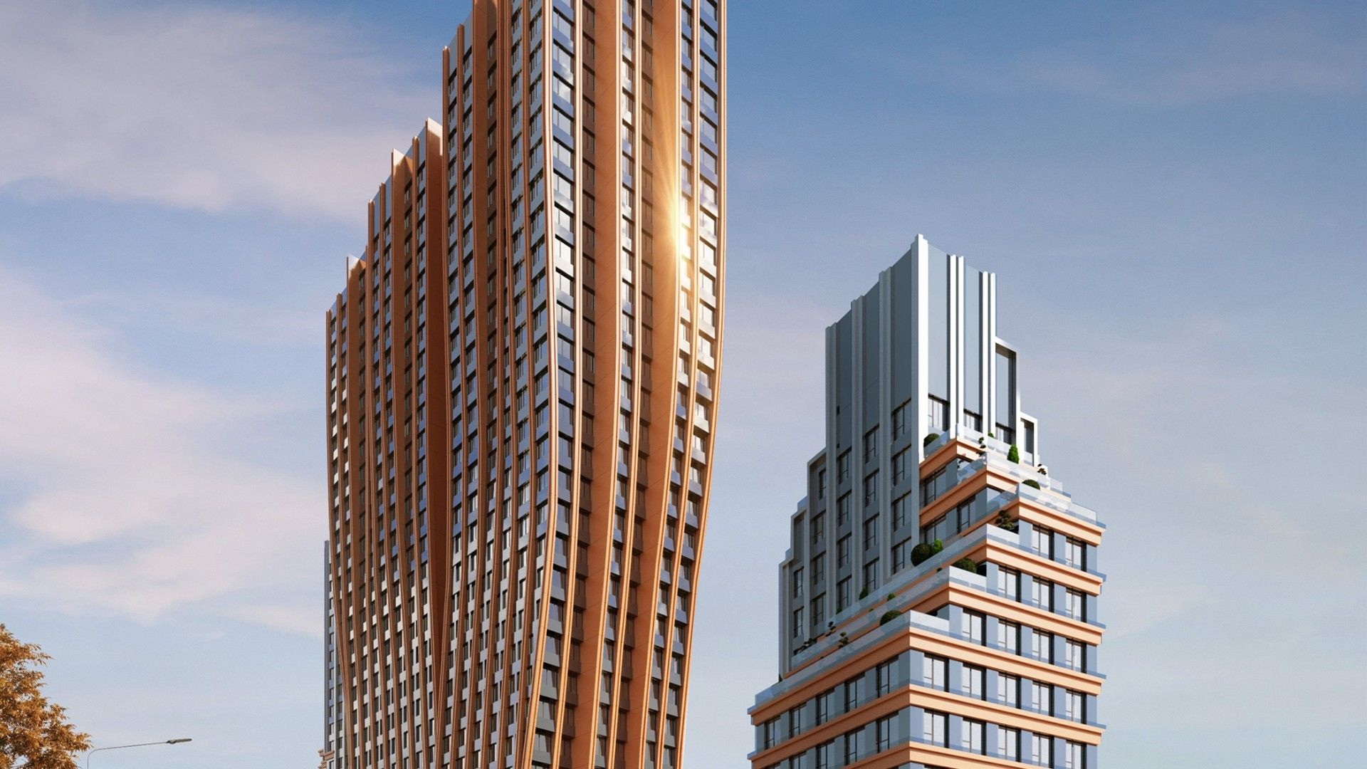 Высотные корпуса фасад