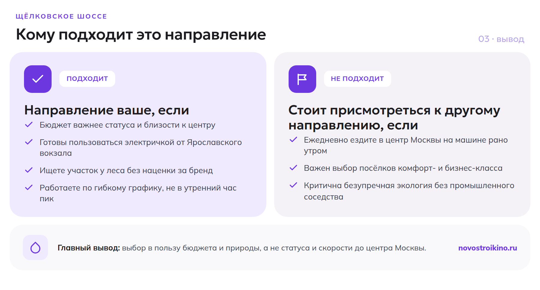 Кому подходит и кому не подходит покупка участка на Щёлковском направлении
