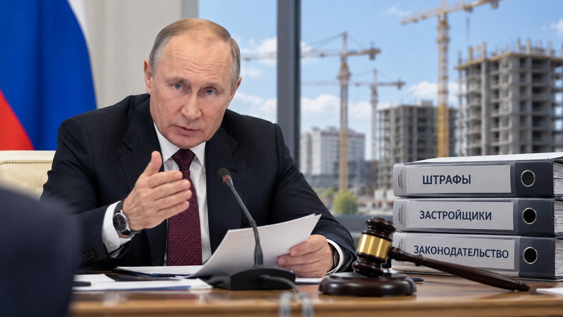 «Историю надо заканчивать»: Путин потребовал отменить мораторий на штрафы для застройщиков