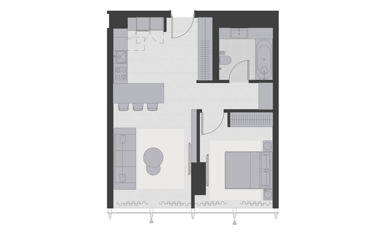 Планировка: 2-комнатная, 60.2 м², №126921