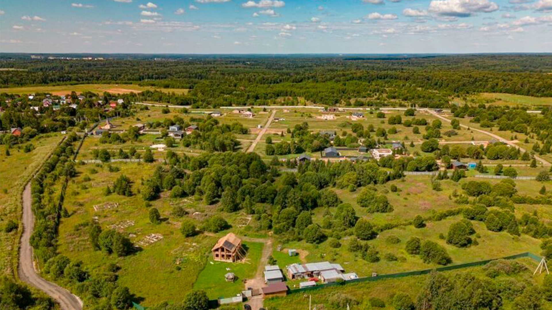 Коттеджный посёлок вид сверху