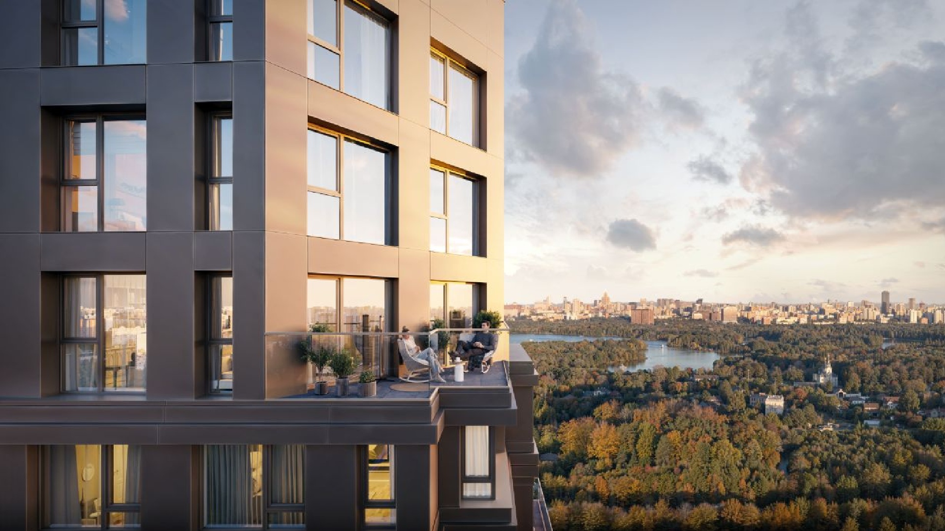 Фасад с панорамными окнами