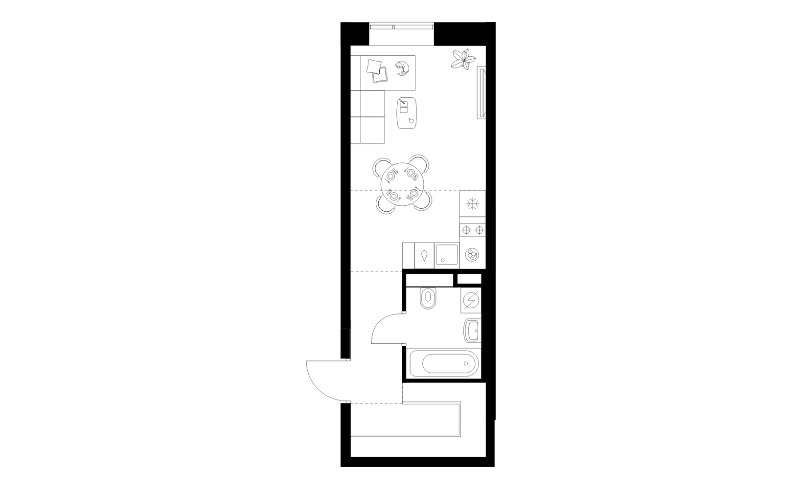 Планировка: Студия, 28.1 м², №126449