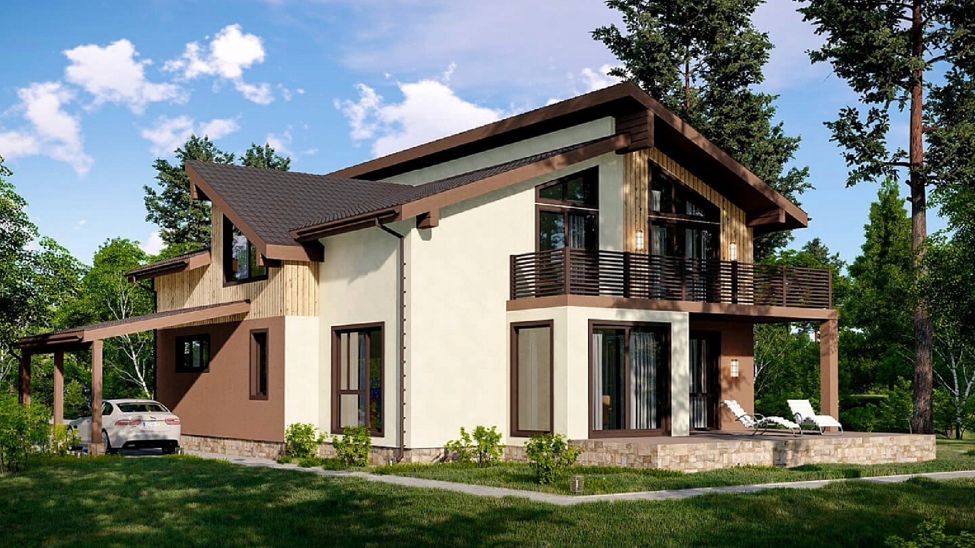 Вариант дома с гаражом