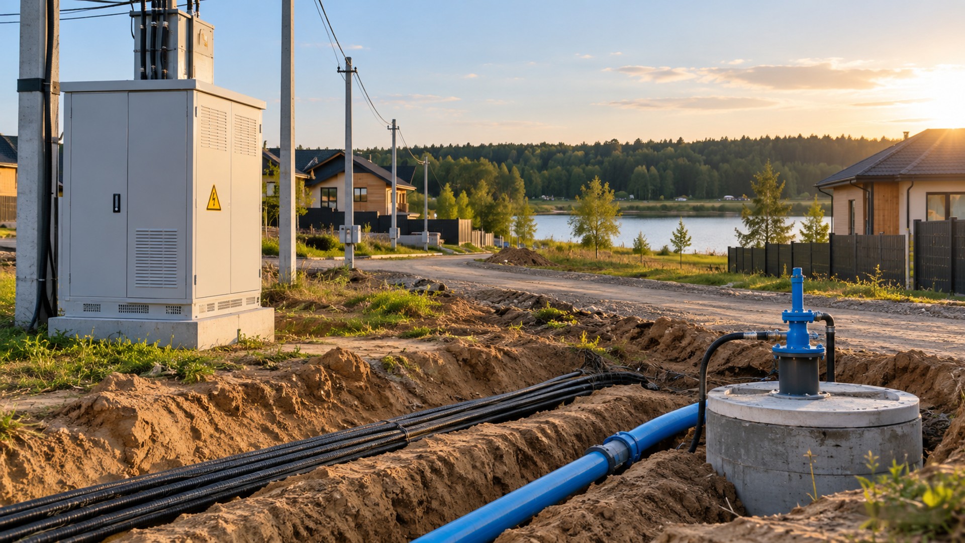 В посёлке «Парк Озерный» подвели электросети и водопровод от собственной скважины