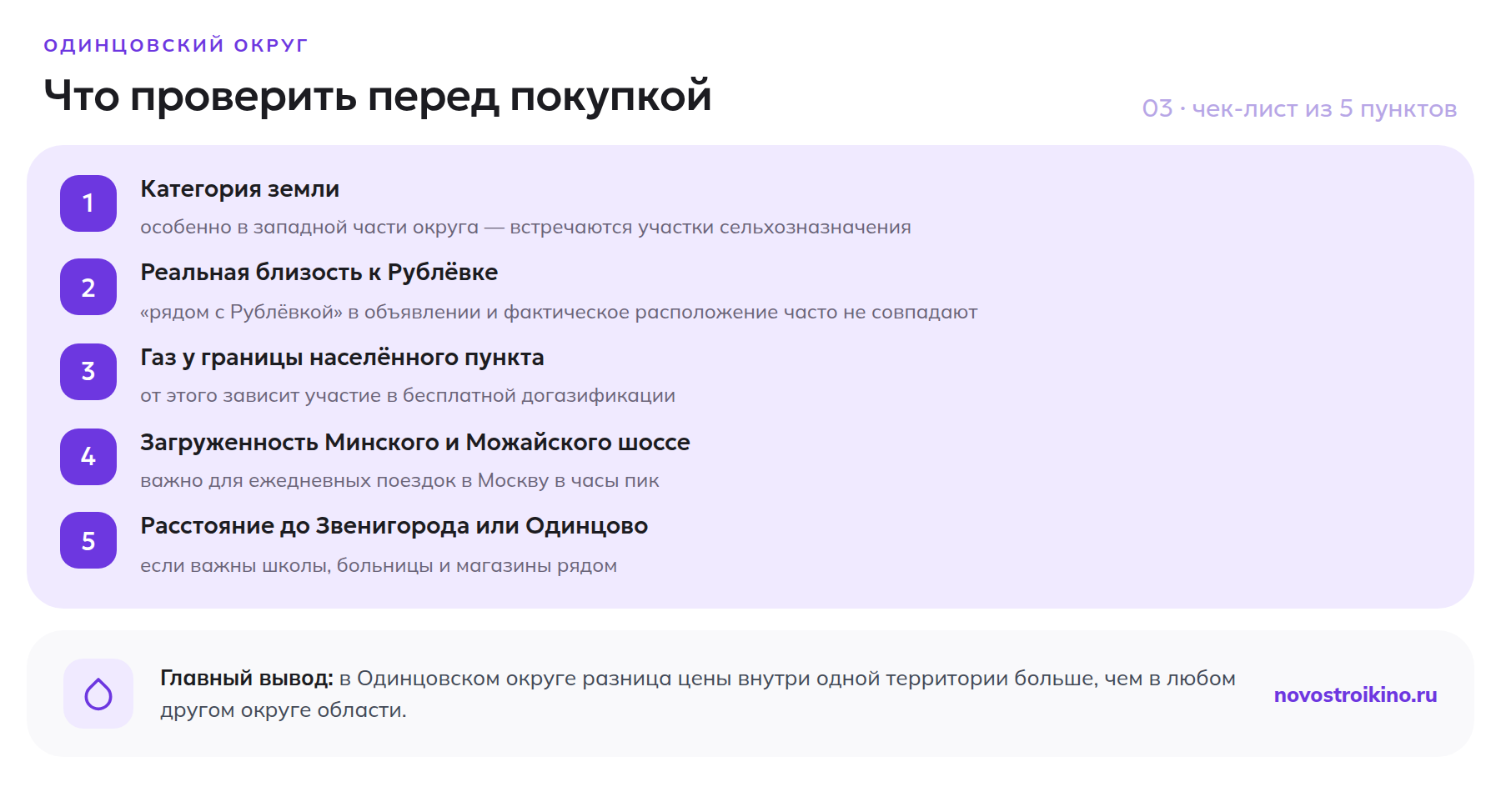 Пять пунктов проверки перед покупкой участка в Одинцовском округе
