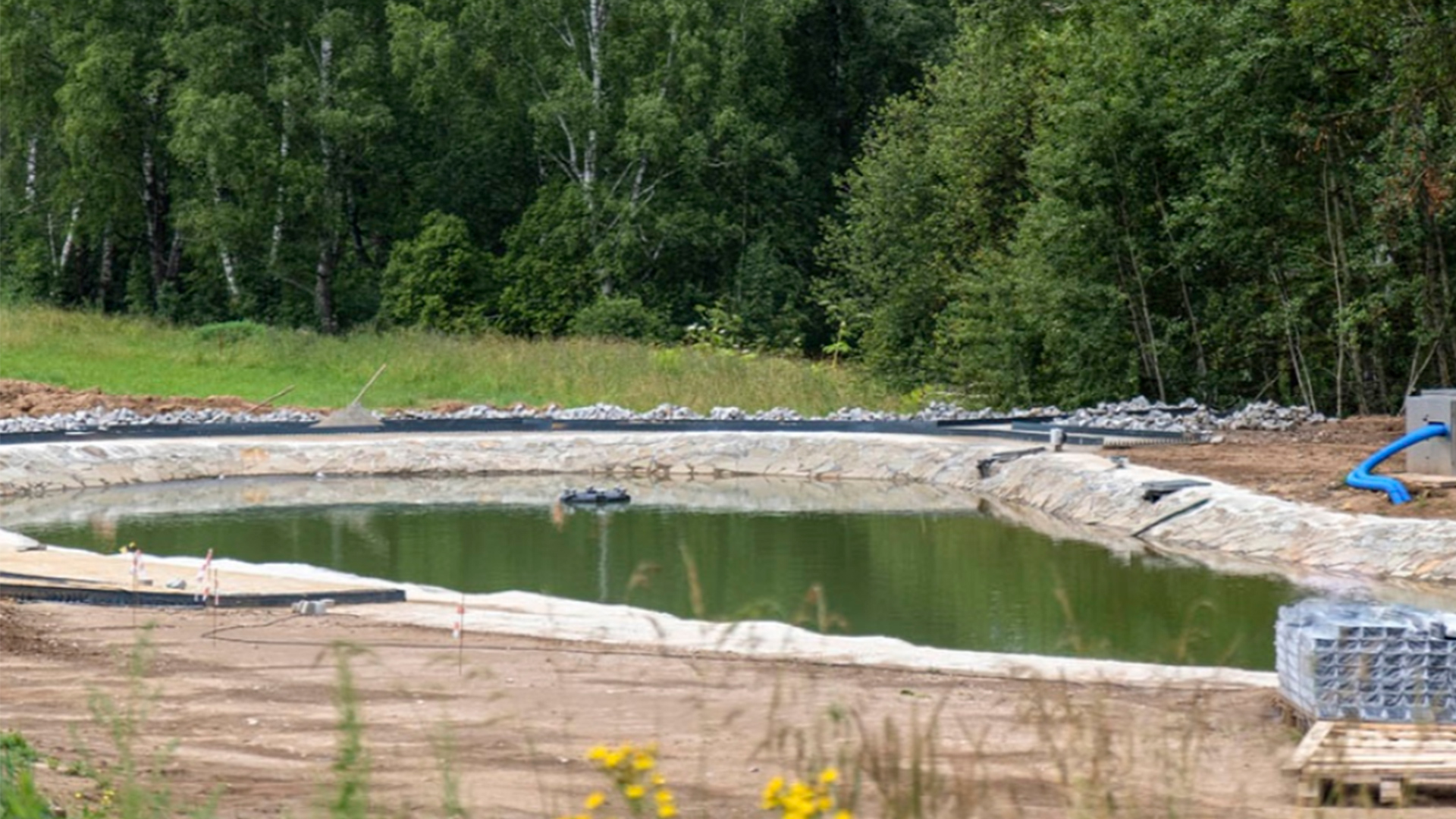 Пруд на территории поселка