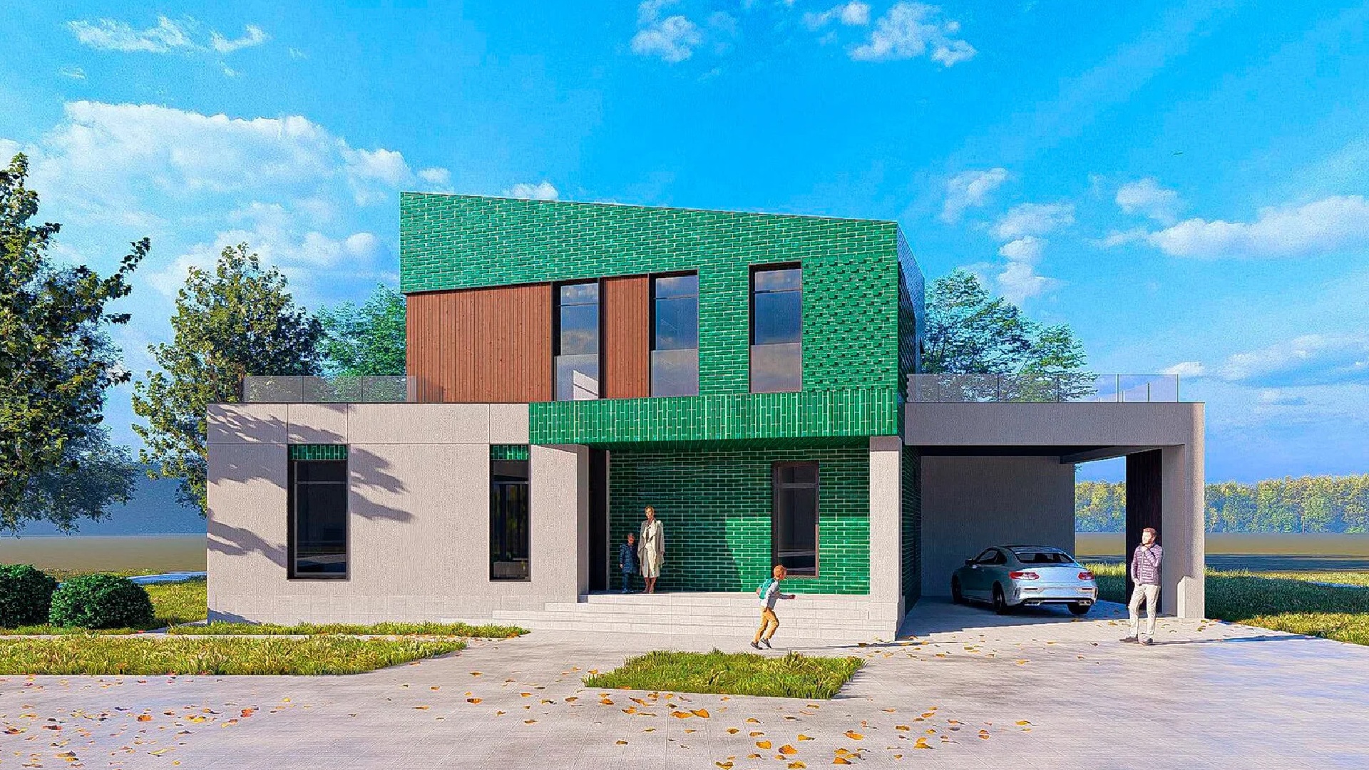 Вариант дома с гаражом