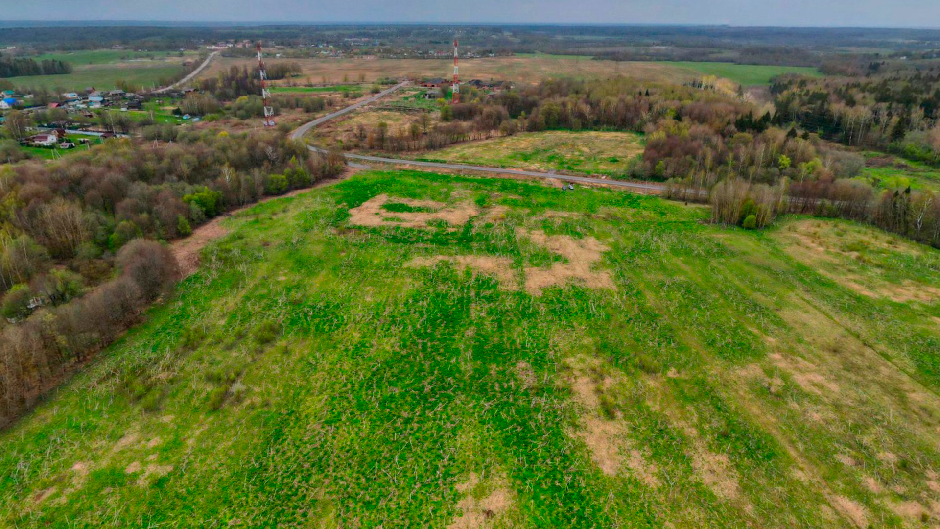Коттеджный поселок вид сверху