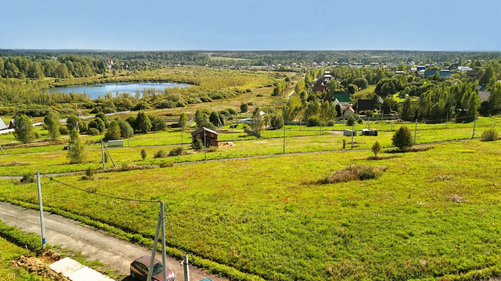 Вид сверху на поселок