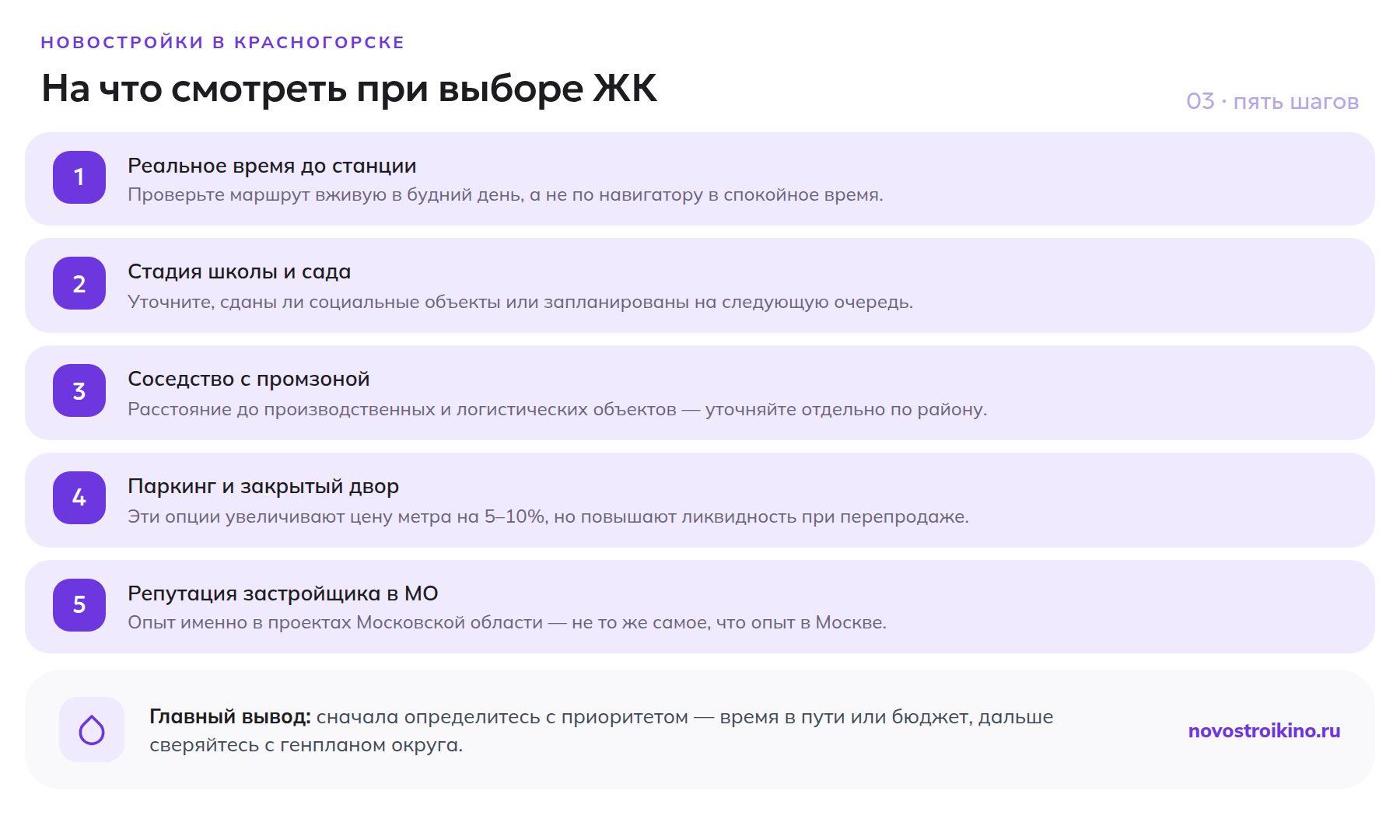 Пять шагов чек-листа выбора новостройки в Красногорске