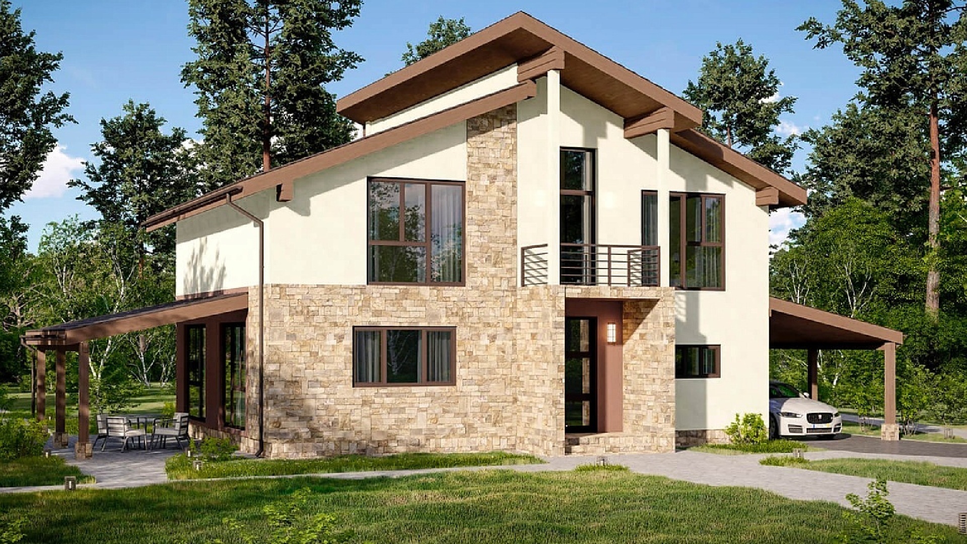 Вариант дома с гаражом