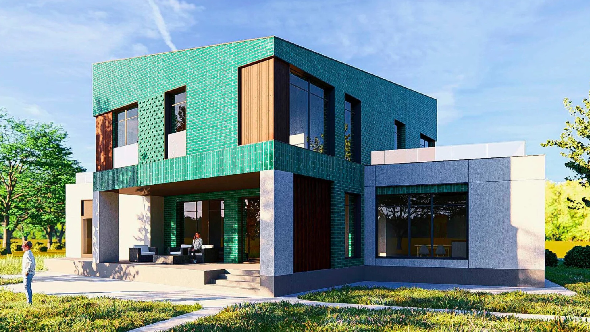 Вариант дома с гаражом в поселке