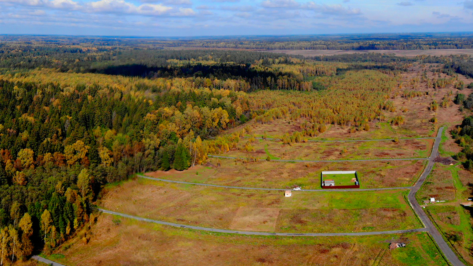 Коттеджный поселок вид сверху
